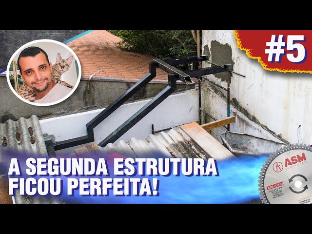 FINALIZAMOS A SEGUNDA ESTRUTURA DA ESCADA DE AÇO DA CASA DE ISOPOR - DIÁRIO DE OBRA #5