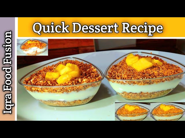 Quick Dessert Recipe  || #viralvideo  #trending  #iqrafoodfusion  || Dessert Recipe