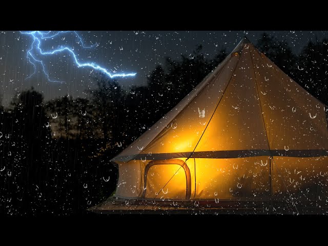 Thunderstorm & Rain on Tent Sounds for Sleeping, Relaxing, Studying