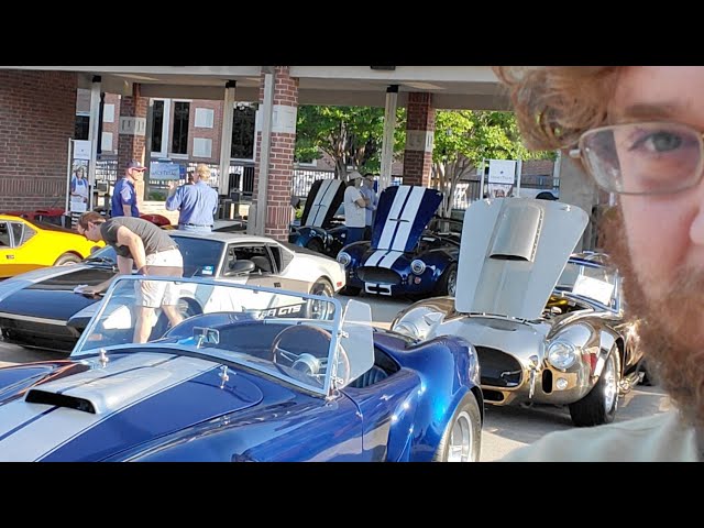 Shelby car show Legacy Bank 10th Annual early morning tour Ford GT Shelby Mustangs Cobras Panteras