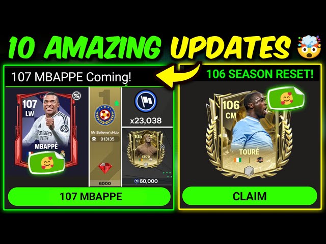 GLITCH! 107 OVR Player... 10 AMAZING UPDATES in FC Mobile | Mr. Believer