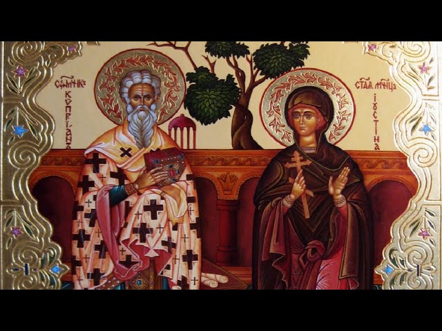 The life and suffering of the holy martyr Cyprian and the holy martyr Justina.