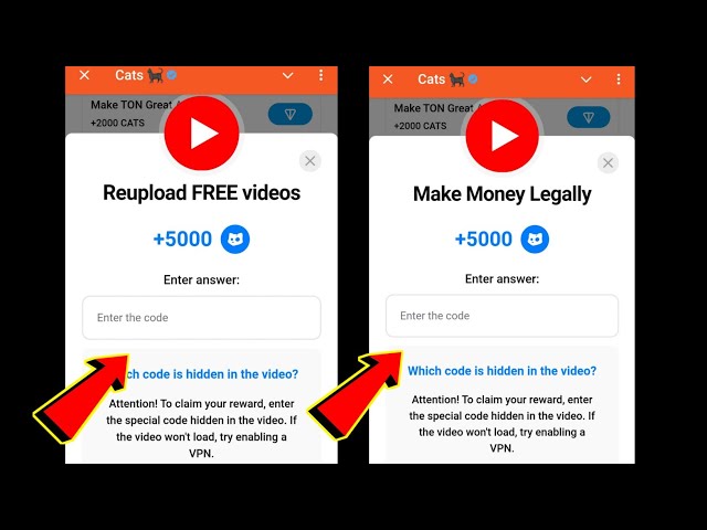 Reupload FREE videos Cats Code | Make Money Legally Cats video code today