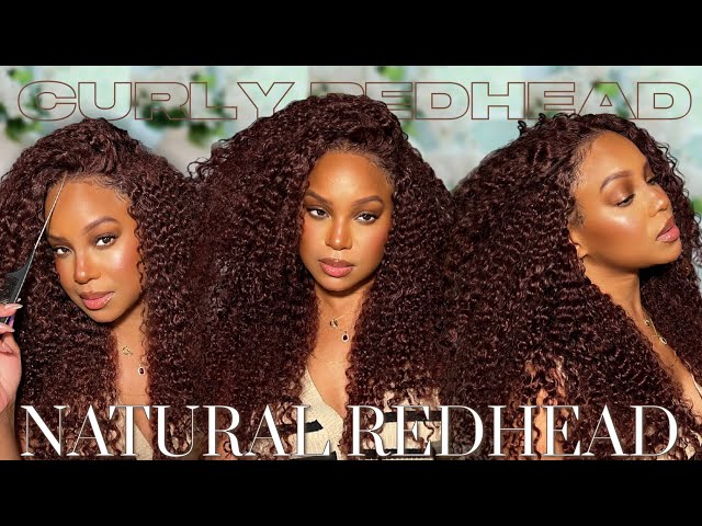 MY HAIRLINE & CURLS?! *DETAILED* RED BROWN GLUELESS CURLY WIG INSTALL | OQ HAIR | ALWAYS AMEERA