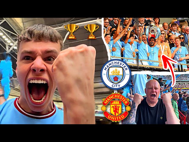 The Moment Manchester City Win FA CUP & MANCHESTER DERBY At Wembley!