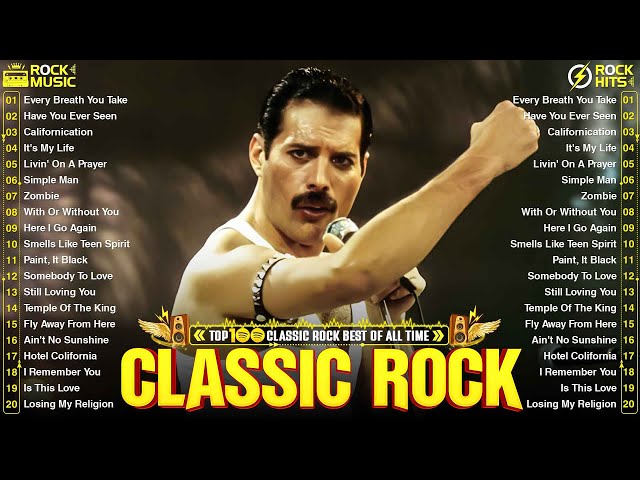 Top 100 Classic Rock Songs Of All Time  - ACDC, Pink Floyd, Eagles, Queen, Def Leppard, Bon Jovi, U2