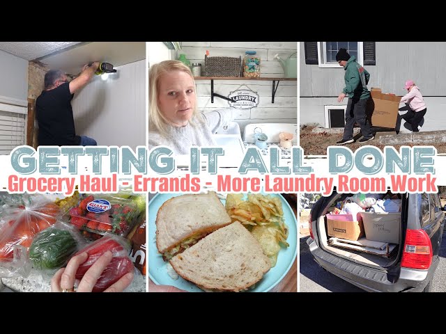 WEEKEND VLOG GETTING IT ALL DONE / GROCERY HAUL + MEAL PLAN -ERRANDS - MORE LAUNDRY ROOM WORK