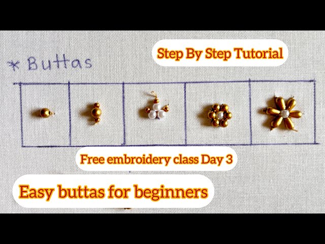 Free Aari embroidery class || Aari work for beginners || Easy buttas for beginners