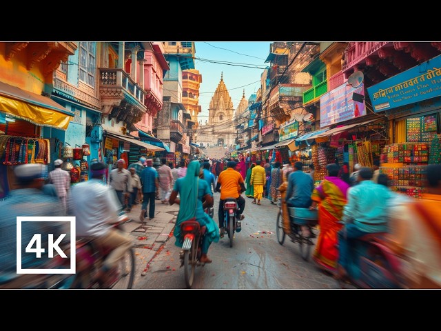 Walking Tour of India Varanasi 🇮🇳 | Bustling Streets and Daily Life in 4K 60FPS HDR