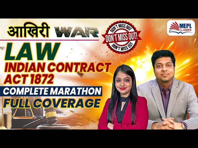 LAW - Indian Contract Act Complete Marathon🔥| CA/CMA Foundation & Inter, CSEET & Executive | MEPL