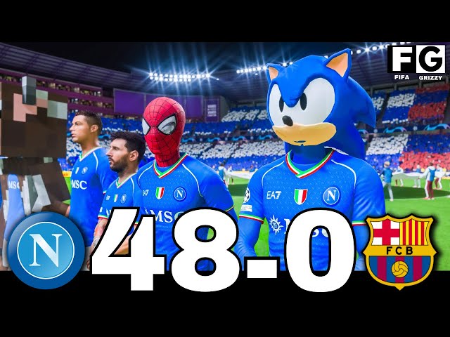 FIFA 24 | SONIC, SPIDER-MAN, RONALDO, MESSI AND ALLSTARS | NAPOLI 48 - 0 BARCELONA