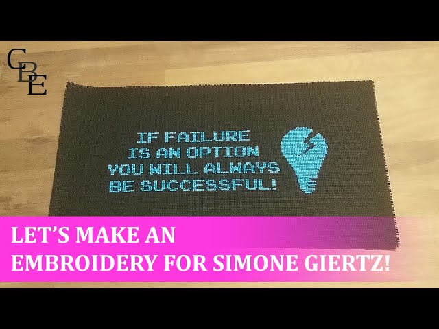 Let's make an embroidery for Simone Giertz! [the Queen of Shitty Robots]