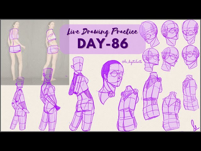 DAY 86 | Figure Drawing Practice | Gesture drawing | Drawing live | Draw with me |