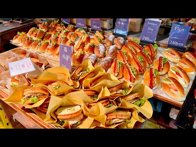 5 popular Japanese bakeries with delicious breads lined up inside the store! ASMR