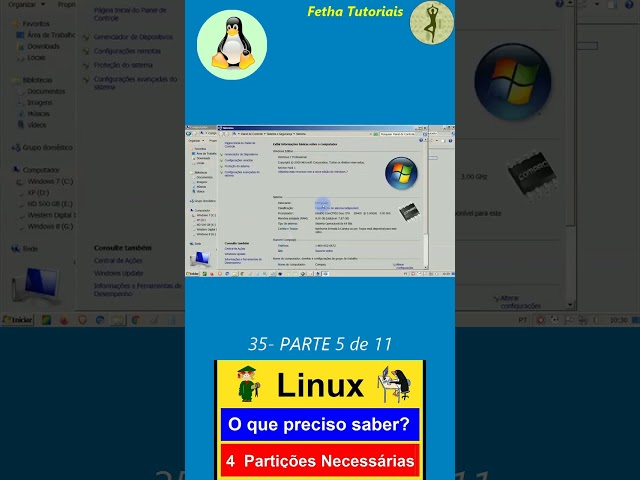 35- Curso de Linux para Leigos PARTE 5 de 11 de Partições necessárias do Linux