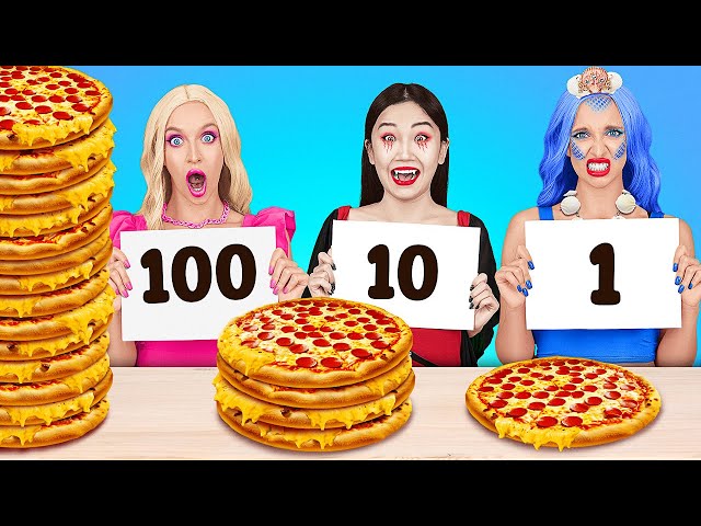 BARBIE GEGEN MEERJUNGFRAU GEGEN VAMPIR || 1000 Schichten 🍕 Essens-Challenge von GiGaZoom