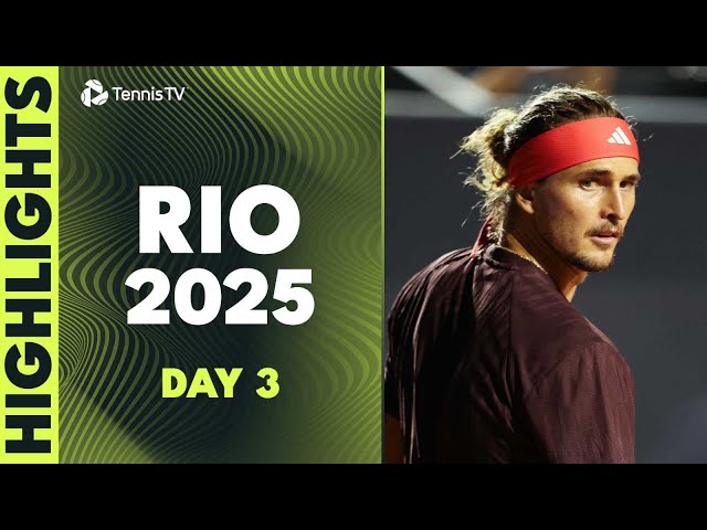 Zverev Continues to Battle; Monteiro, Baez, Jarry All in Action | Rio Open 2025 Day 3 Highlights