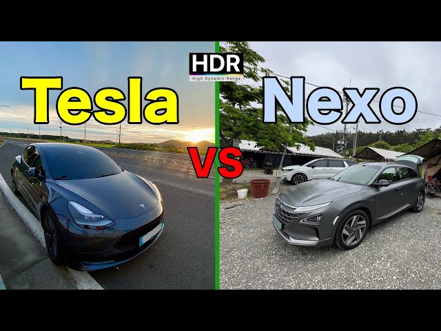 Reviews of Tesla Model 3 and Hyundai Nexo, a hydrogen electric vehicle, from regular users