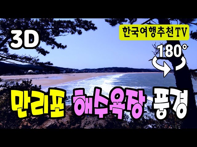 🔴 180° 3D VR 만리포 해수욕장 풍경 - Manripo Beach in Korea (with Clova Dubbing)