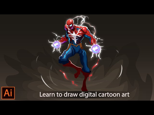 Learn to draw digital cartoon art-Adobe Illustrator#digitalart #adobeillustrator