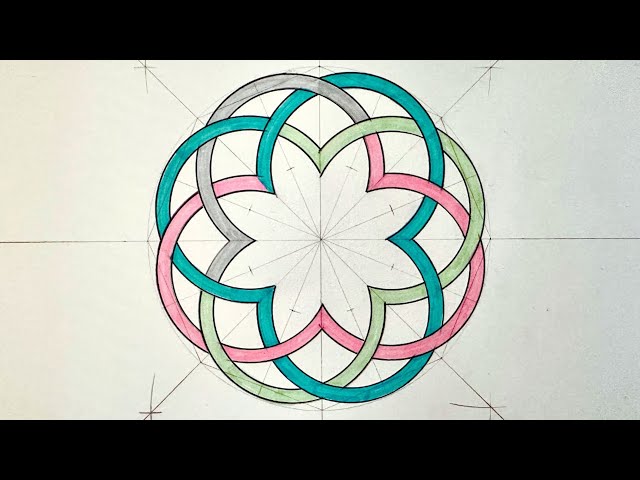 Islamic Geometric Design Tutorial | طريقة رسم زخرفة هندسية اسلامية | Sacred Geometry Tutorial