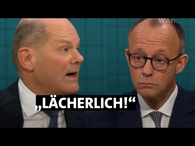 TV-Duell: Als Merz über Finanzierung spricht, wird Olaf Scholz deutlich.