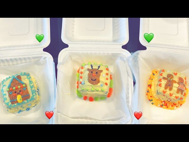 ASMR | Mini Lunchbox Cakes 🎂+ 2 Easy Christmas Treats🍫😋🎄💚🦄 ( baking, whispering, sounds, etc)