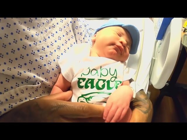 Newborn Philly babies support the Eagles for the Super Bowl