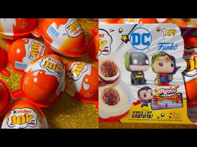 Kinder Joy DC Funko Pop 2023 ASMR yummy unboxing compilation