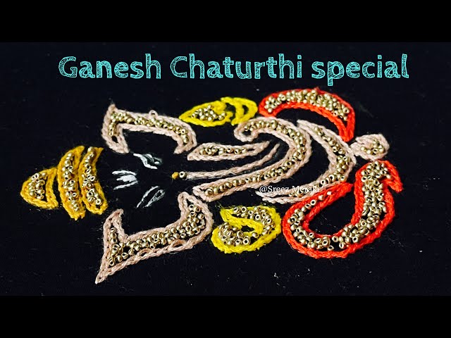 Ganesh Chaturthi special embroidery | Chain stitch | beads work | Sreez Meraki