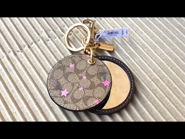 COACH ☜UNBOXING☞ Mirror Bag Charm In Signature Canvas With Disco Star Print / C6945