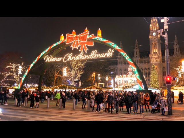 Vienna City Christmas Market at Rathausplatz - 4K - December 2022