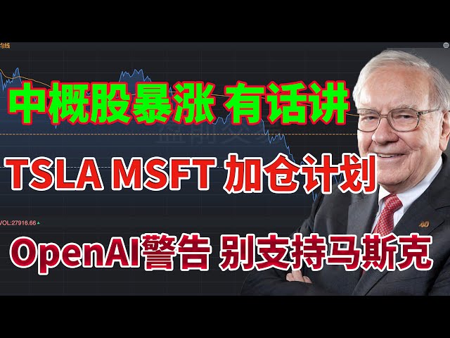 中概股暴涨，我有话要讲！TSLA MSFT 加仓计划！OpenAI警告投资者，别支持马斯克！特斯拉交付又令人失望！#tsla #msft #openai