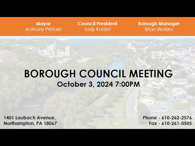 Northampton Borough Council Meeting - October 3, 2024