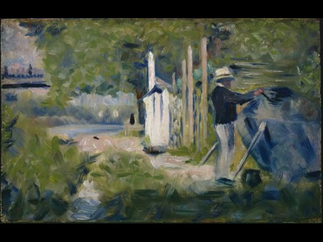 Man Cleaning His Boat by Georges Seurat for Art Study, Framed Art, Screensaver - NO SOUND