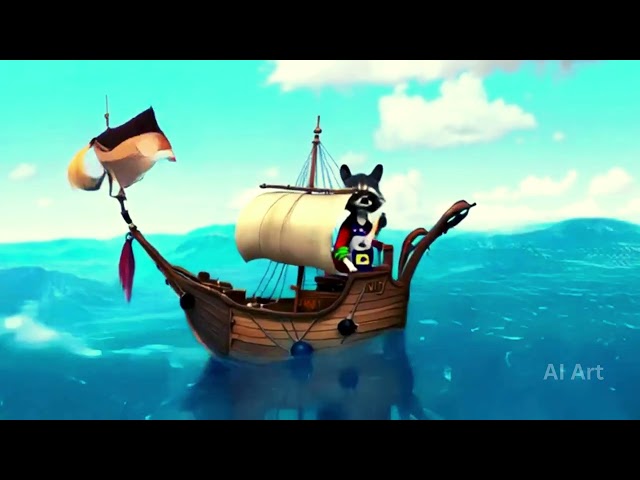 AI-Generated Pirate Raccoon Sailing the Ocean 🌊🦝🎶