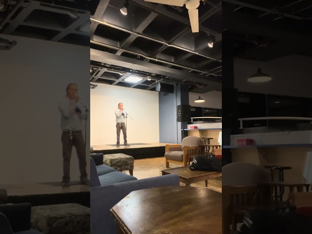 8 Minutes of Stand Up Comedy to An Empty Room w/Random Laugh Track Until an Employee Walks in on Me