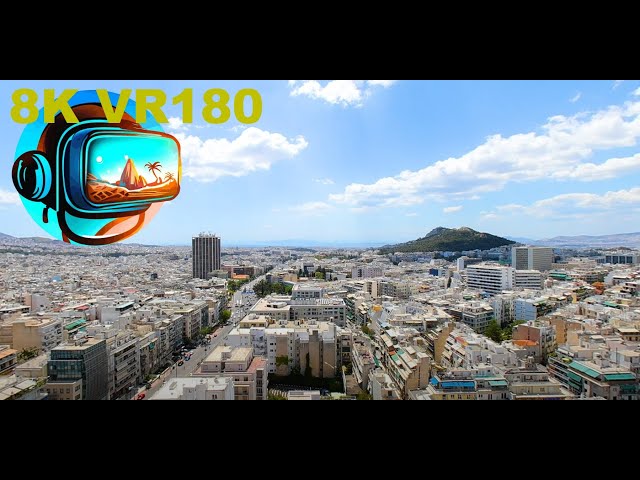 Hotel President in Athens rooftop view to the SOUTH of the city GREECE 8K 4K VR180 3D Travel