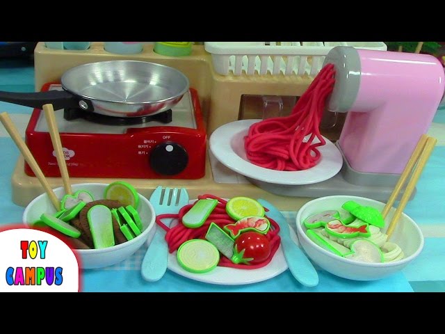 Spaghetti Pasta Maker Kitchen Playset Playdoh | 키즈쿡 스파게티 요리사 짜장면 칼국수 | ToysReview ToyCampus