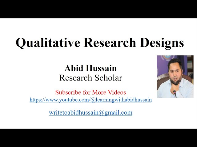 Qualitative Research Design