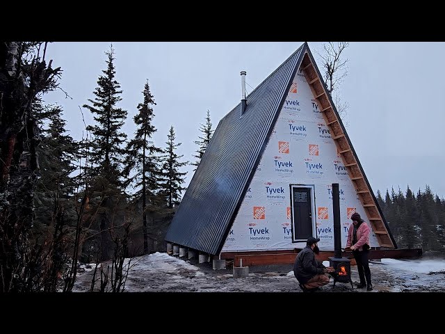 Chimney and Woodstove Install | First Fire in the Cabin