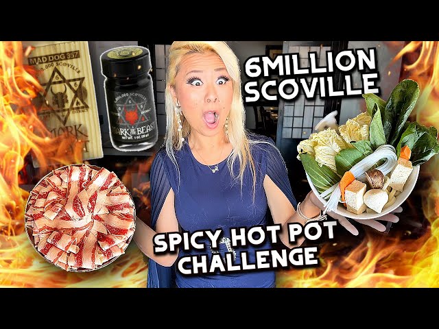 6 MILLION SCOVILLE SPICY HOT DROP CHALLENGE at Miyabi Shabu in Irvine, CA!! #RainaisCrazy