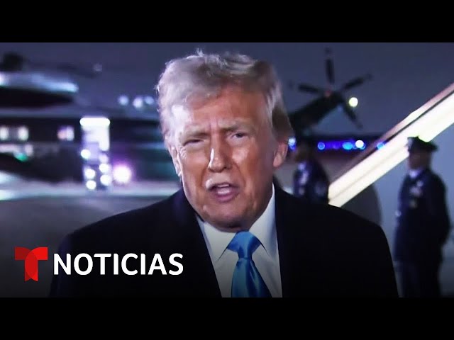 Trump le anuncia a la prensa que el lunes hablará con Sheinbaum y Trudeau | Noticias Telemundo