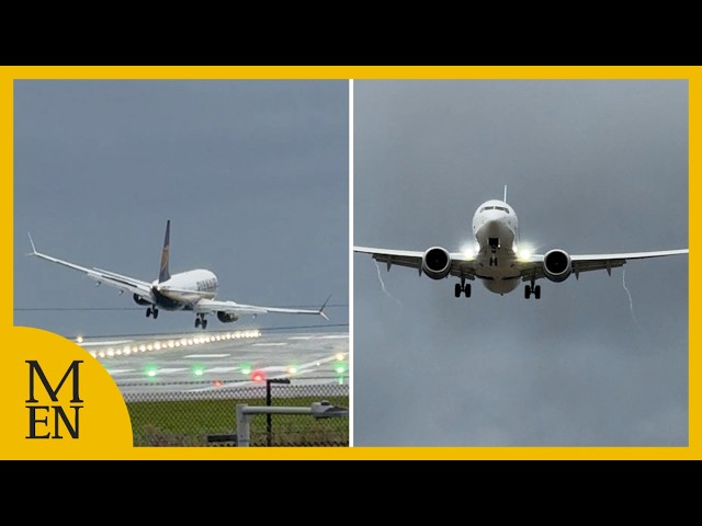 Storm Darragh: Manchester Airport pilots battle strong winds