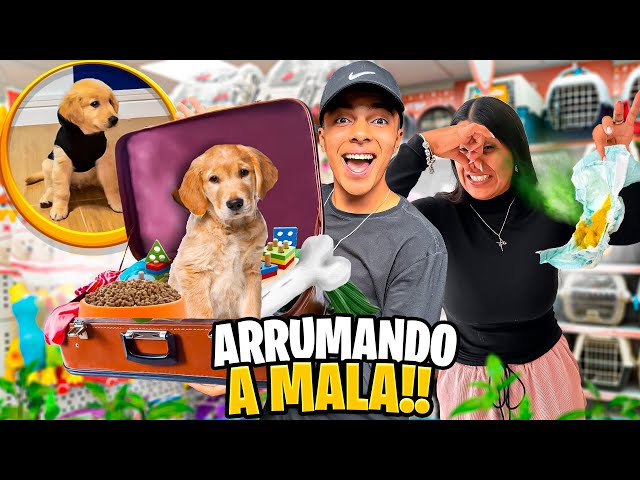 ARRUMANDO A MALA PARA A PRIMEIRA VIAGEM DO MEU CACHORRO!🐶 *ele está doente😨🤒