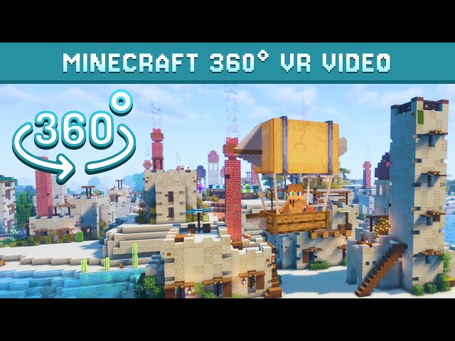 360 Degree VR Video. 🚀✈️ Airship Flying 002 | Minecraft Immersive Aircraft Mod. Minecraft VR 🎥🔄