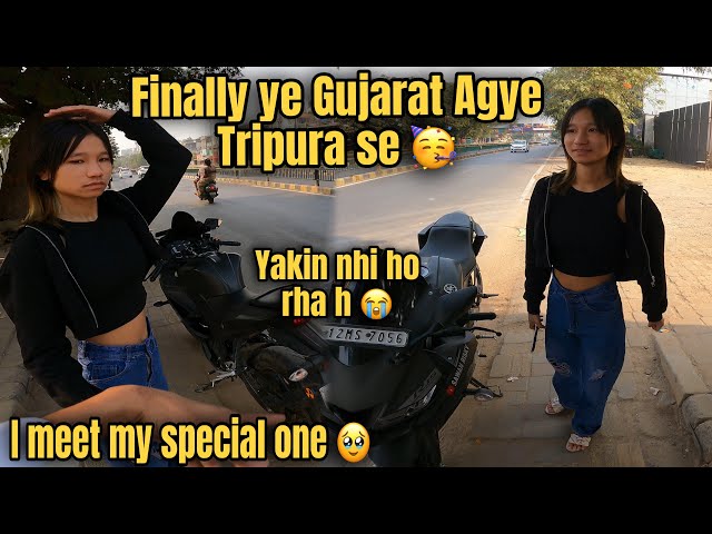 FINALLY YE LADKI TRIPURA SE AHMEDABAD AGYI MILNE 🥹 I MEET MY SPECIAL ONE 😍 SURPRISE KESA LGA ?