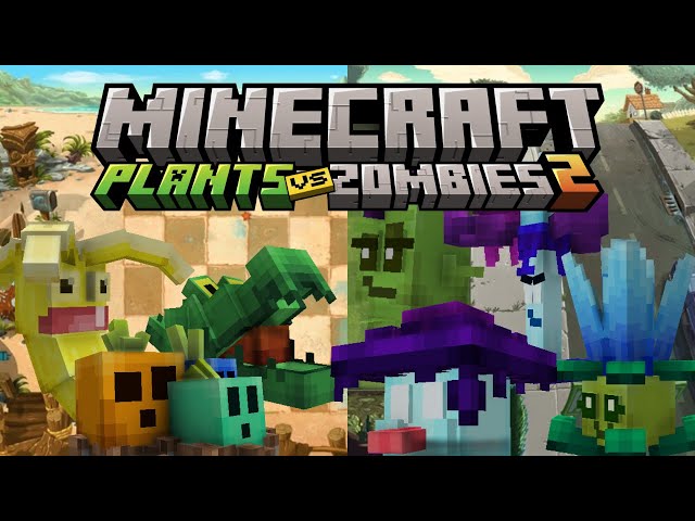 Minecraft Plant Vs Zombies 2 Addon | Big Wave Beach & Modern Day Plants Gameplay