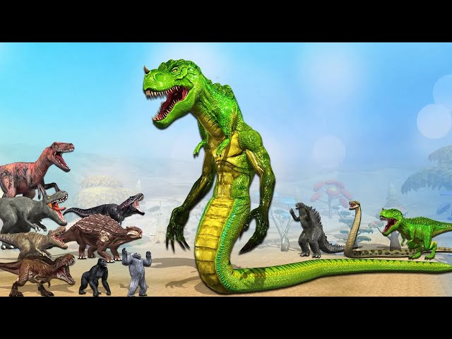 🔴LIVE : 🦍🐱‍🐉🦖Evolution of T-Rex Snake vs Tyrannosaurus Rex Anaconda Godzilla and Cunning fox video