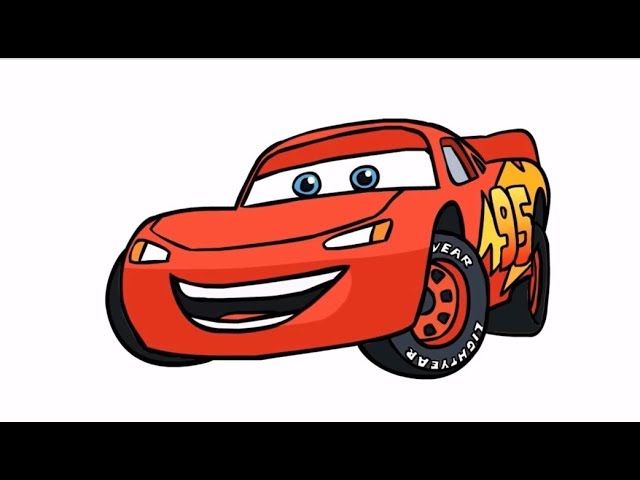 How to draw Lightning McQueen - Easy step-by-step drawing lessons for kids